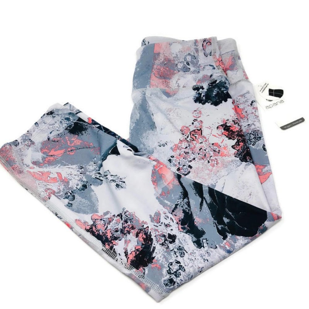 NWT Apana Abstract Print Capri Yoga Leggings Small